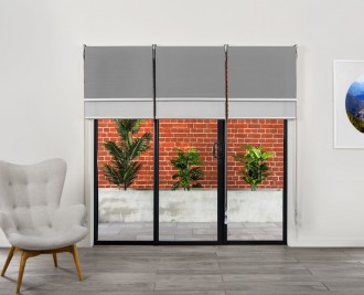 Dual roller blinds 1/3, 1/3, 1/3, dual reverse brackets