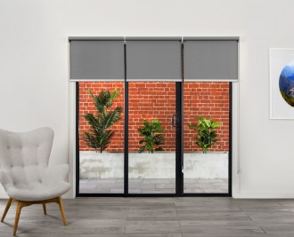 Roller blinds 1/3, 1/3, 1/3, back rolled