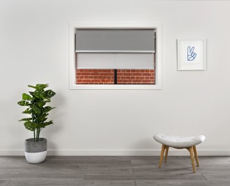 Dual roller blind, dual reverse brackets, reveal fit