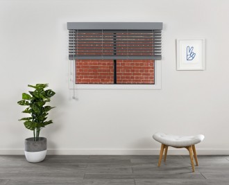 Timber Venetian blind, face fitted