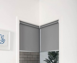 Single roller blinds, back rolled, butt and through installed, reveal fit