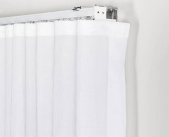 S-fold sheer curtain on streamline standard white track