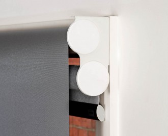 Dual roller blinds, dual reverse brackets, face fit